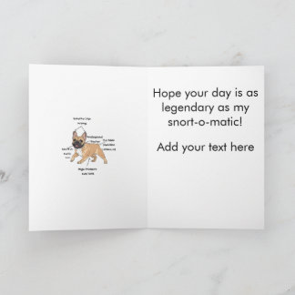 Cartão Anatomia Personalizada de um Bulldog Francês