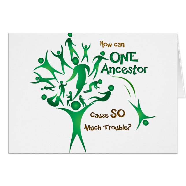 Cartão Ancestral da Árvore Um (Frente Horizontal)