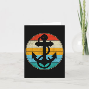 Cartão Anchor Retro Vintage Navegação por Vela - Capitão