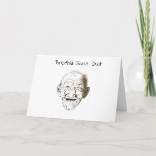 Cartão Ancião preto e branco com feliz aniversario