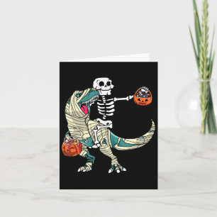 Cartão Andando Mummy Dinossaur T Rex Halloween Engraçado