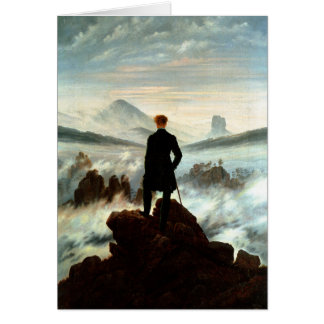 Cartão Andarilho acima do mar da névoa, Caspar Friedrich