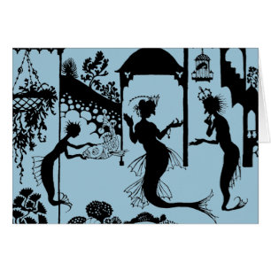 Cartão Andersen: Silhueta pequena da sereia
