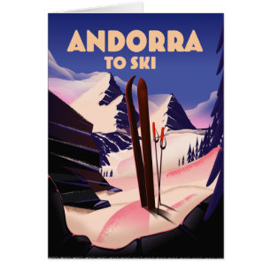 Cartão Andorra ski poster.