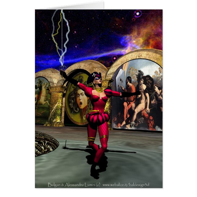 Cartão ANDROID BALÉ, Ficção científica (Frente)