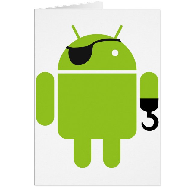 Cartão Android Robot Mighight Pirate (Frente)