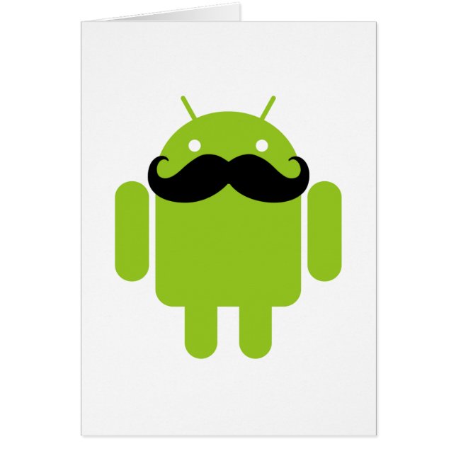 Cartão Android Robot Mustache (Frente)