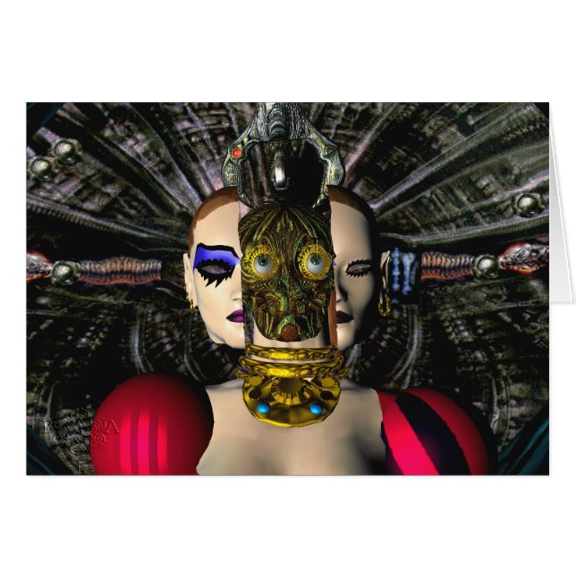 Cartão ANDROID XENIA SPACESHIP PILOT,Ficção científica (Frente Horizontal)