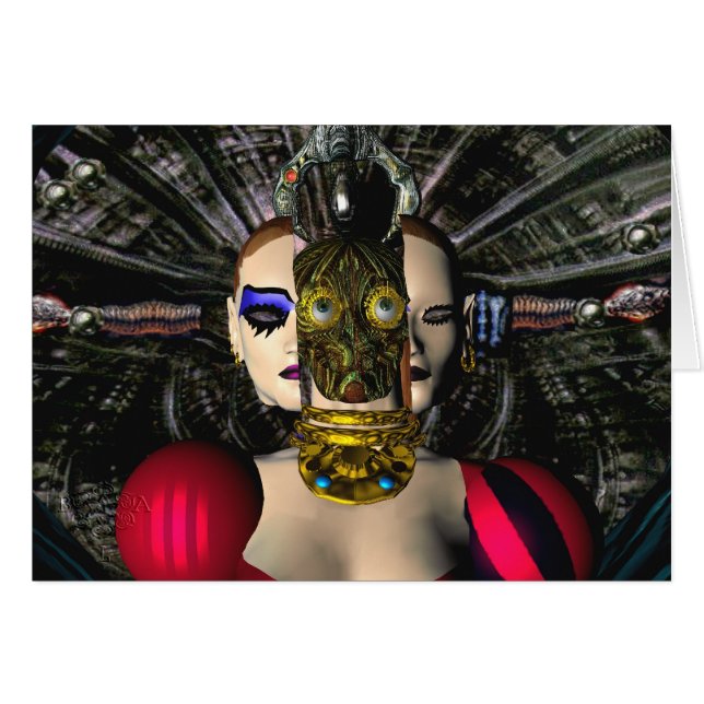 Cartão ANDROID XENIA SPACESHIP PILOT,Ficção científica (Frente Horizontal)