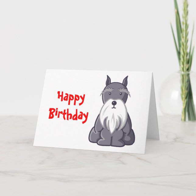 Cartão Andy Rooney Schnauzer Birthday (Frente)