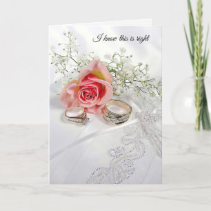 Cartão Anéis De Casamento No Travesseiro Satin