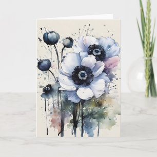 Cartão Anêmona - Flores aquarela