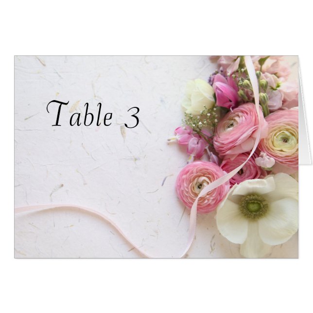 Cartão Anêmonas, ranúnculo, fita (Frente Horizontal)