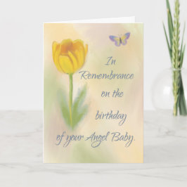 Cartão Angel Baby Birthday Lembrança Watercolor Flower