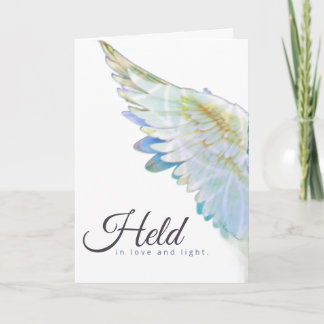 Cartão Angel Blue Wing – Held In Love & Light
