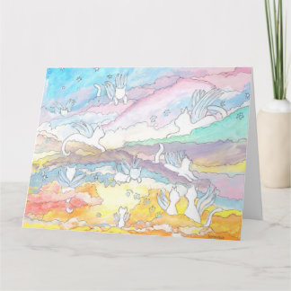 Cartão Angel cats no céu, animais de estimação