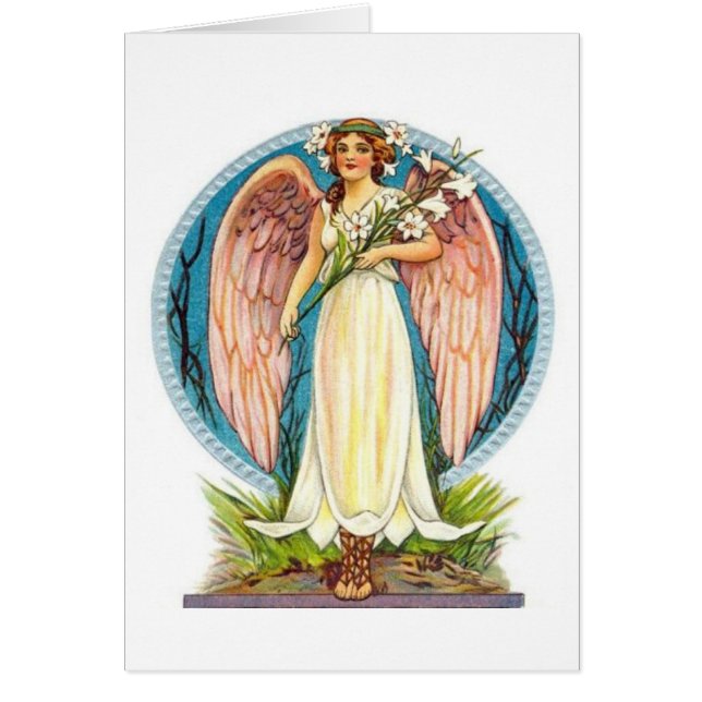 Cartão Angel Com Flores De Lilly (Frente)
