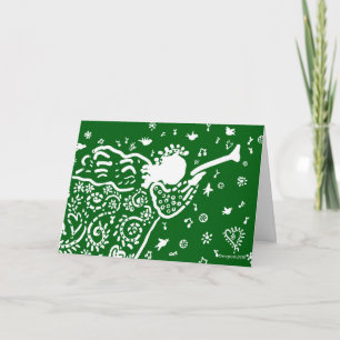 Cartão Angel de Trompete Verde