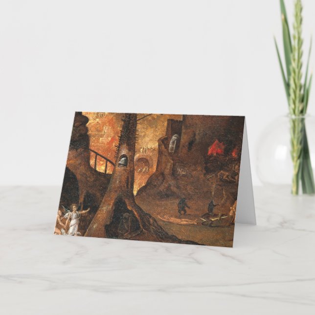 Cartão Angel Levando Uma Alma Ao Inferno Por Hieronymus B (Frente)