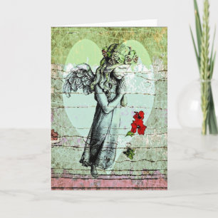 Cartão Angel Praying Greeting Card with Heart