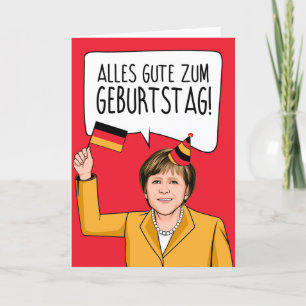 Cartão ANGELA MERKEL: Feliz aniversário em alemão