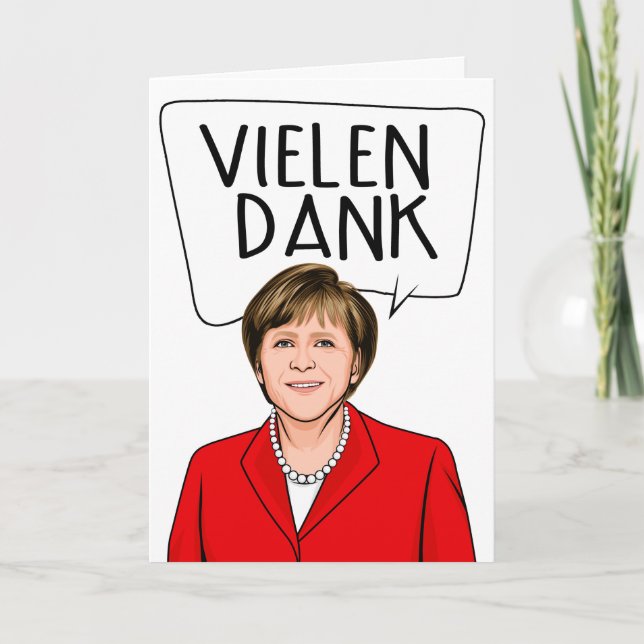 Cartão ANGELA MERKEL: Vielen Dank / Obrigado (Frente)
