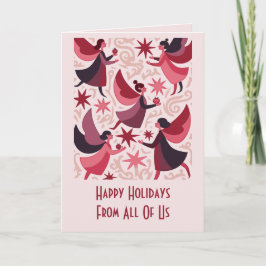 Cartão Angelic Figures Mid-Century Modern Kitschmas