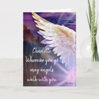 Cartão Angels With You Angel Name Folded Blank Greeting