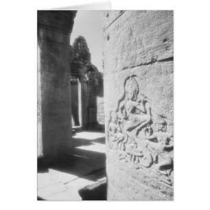 Cartão Angkor Camboja, Escultura Apsara no Bayon 2