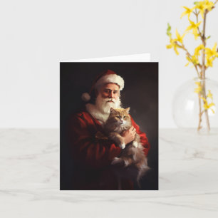 Cartão Angora Gata Santa Claus Festivo