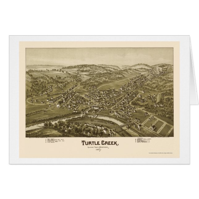 Cartão Angra da tartaruga, mapa panorâmico do PA - 1897 (Frente Horizontal)