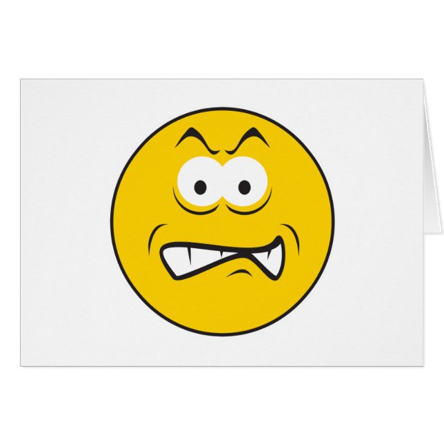 Cartão Angry Snarling Face (Frente Horizontal)