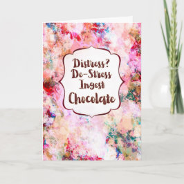 Cartão Angústia? Desestressar Ingerir Chocolate Encorajam