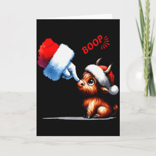 Cartão Anim Boop de Natal Vaca das Terras Altas Santa Faz