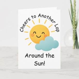 Cartão Anima-se com outra volta ao redor do Sol Aniversár