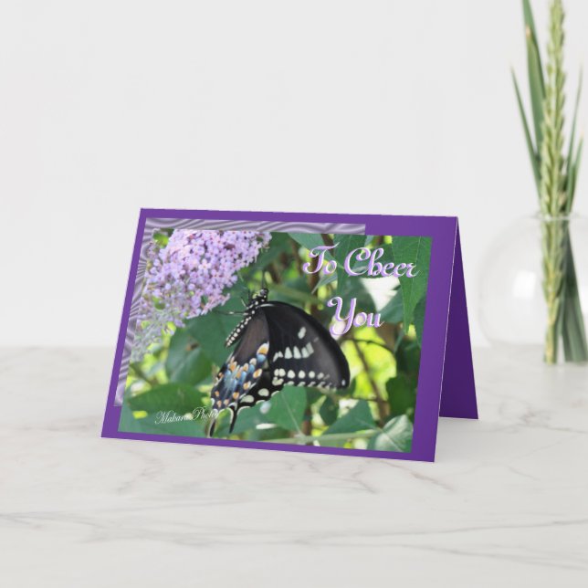 Cartão Animação Butterfly Cheer-personalizar (Frente)