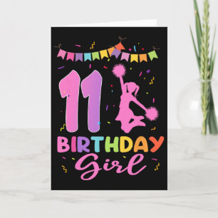 Cartão Animação de 11º Aniversário Cheerleading 11 Anos d