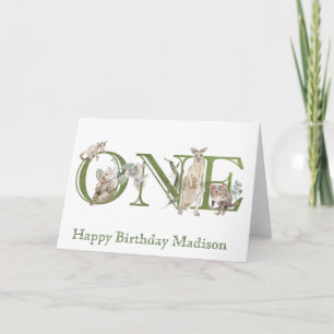 Cartão Animais Australianos 1º Primeiro Aniversário Um