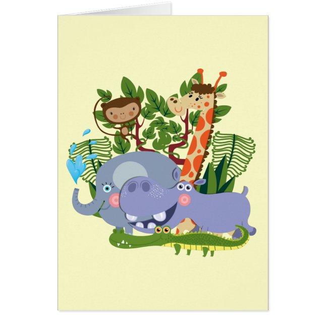 Cartão Animais bonitos do safari (Frente)