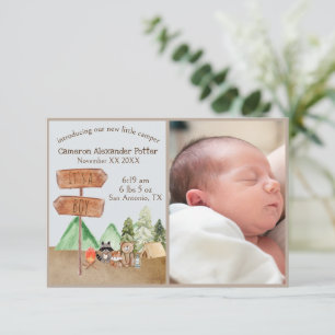 Cartão Animais da Floresta Acampamento Personalizado Nova