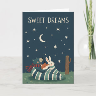 Cartão Animais da Floresta Fofos Sonhos Doces Hora de Dor