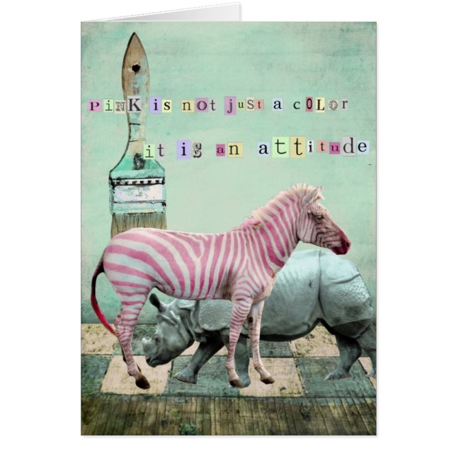 Cartão Animais de atitude PinK (Frente)