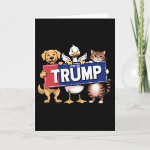 Cartão Animais de Estimação Gato Pato Cachorro Para Trump