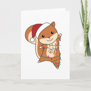 Cartão Animais de Natal Esquilos de Inverno