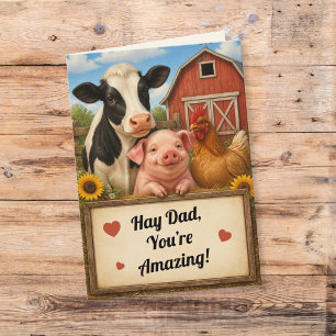 Cartão Animais de Quintal do Pai da Fazenda Dia dos Pais