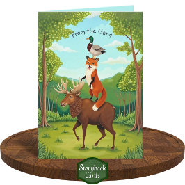 Cartão Animais Divertidos da Floresta Estão com Saudades 