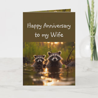 Cartão Animais do Raccoon da Diversão do Parceiro