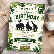 Animais Selvagens da Selva Aniversário