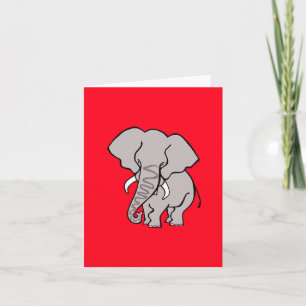 Cartão Animal africano ameaçado pelo ELEFANTE - Vermelho