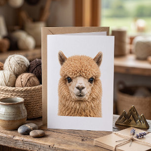 Cartão Animal de Alpaca Fofa e Felpuda